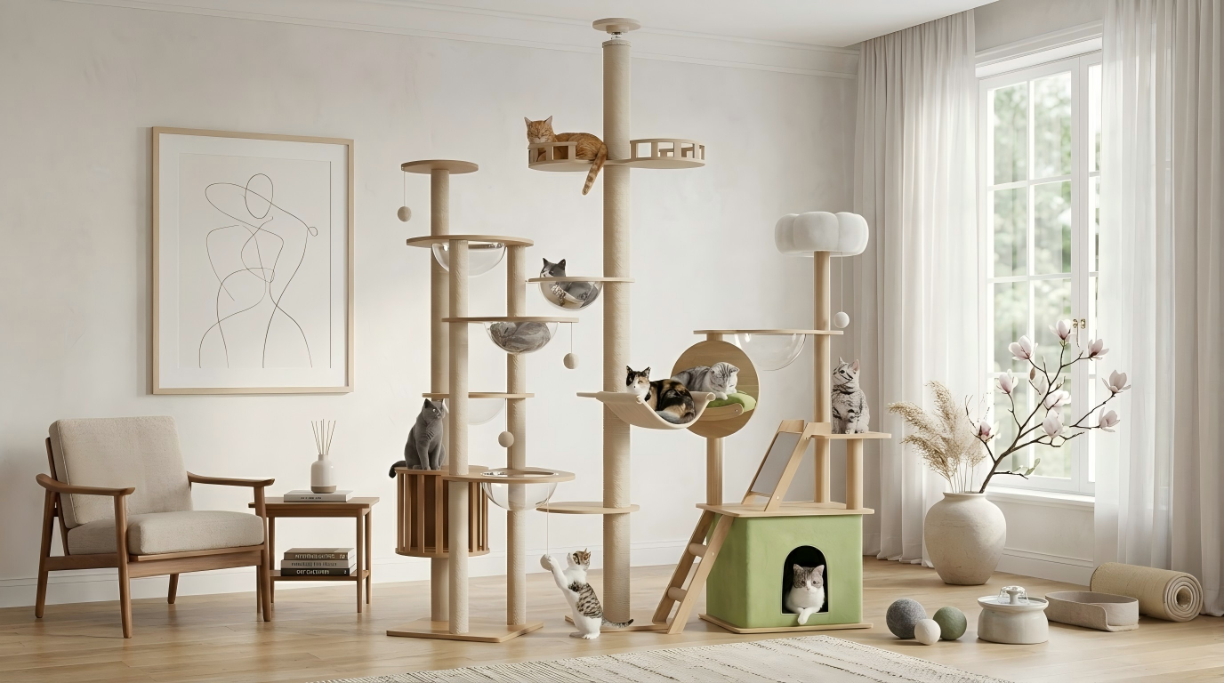 Mekidulu Wood Cat Tree Factory